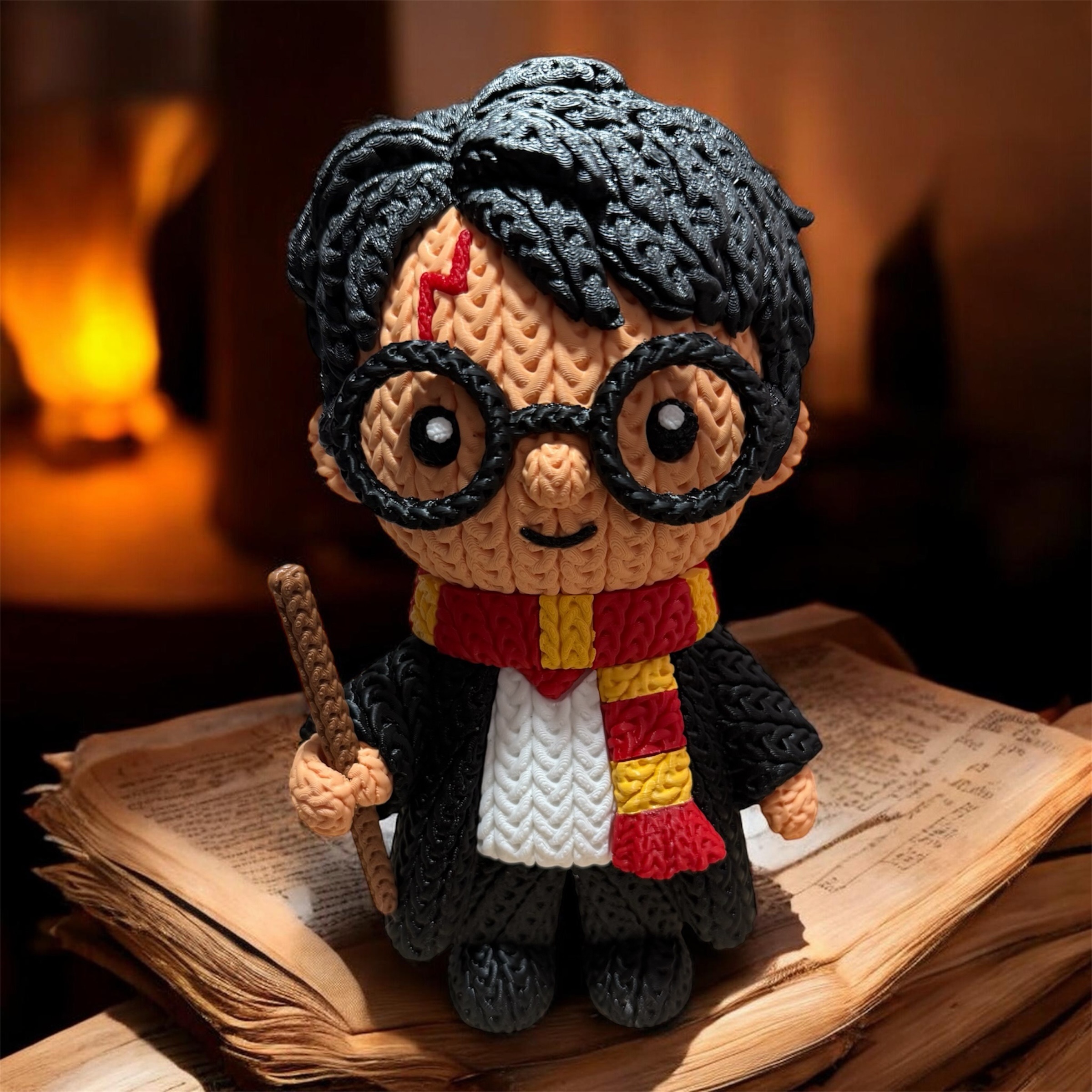 Figura 3D estilo bordado de Harry Potter