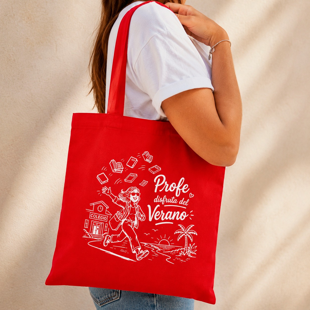 Bolsa tote personalizada para profes - Profe disfruta del Verano