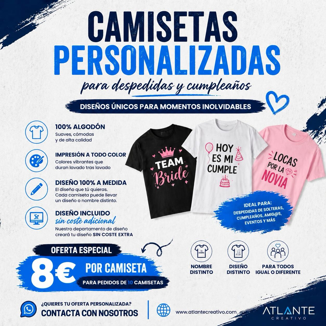 Camisetas personalizadas para despedidas y cumpleaños