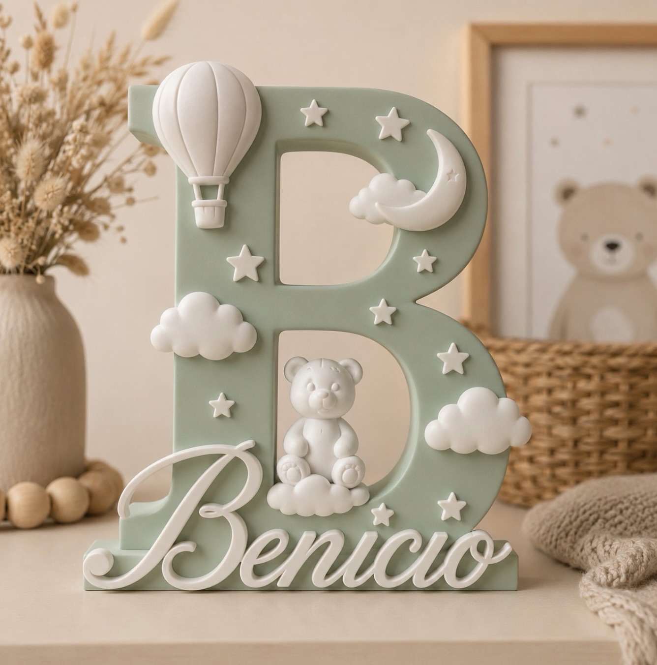 Letra decorativa personalizada para habitación infantil
