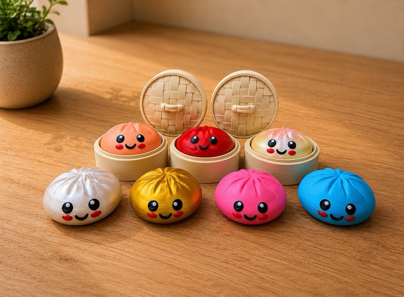 Figuritas dumpling kawaii para escritorio
