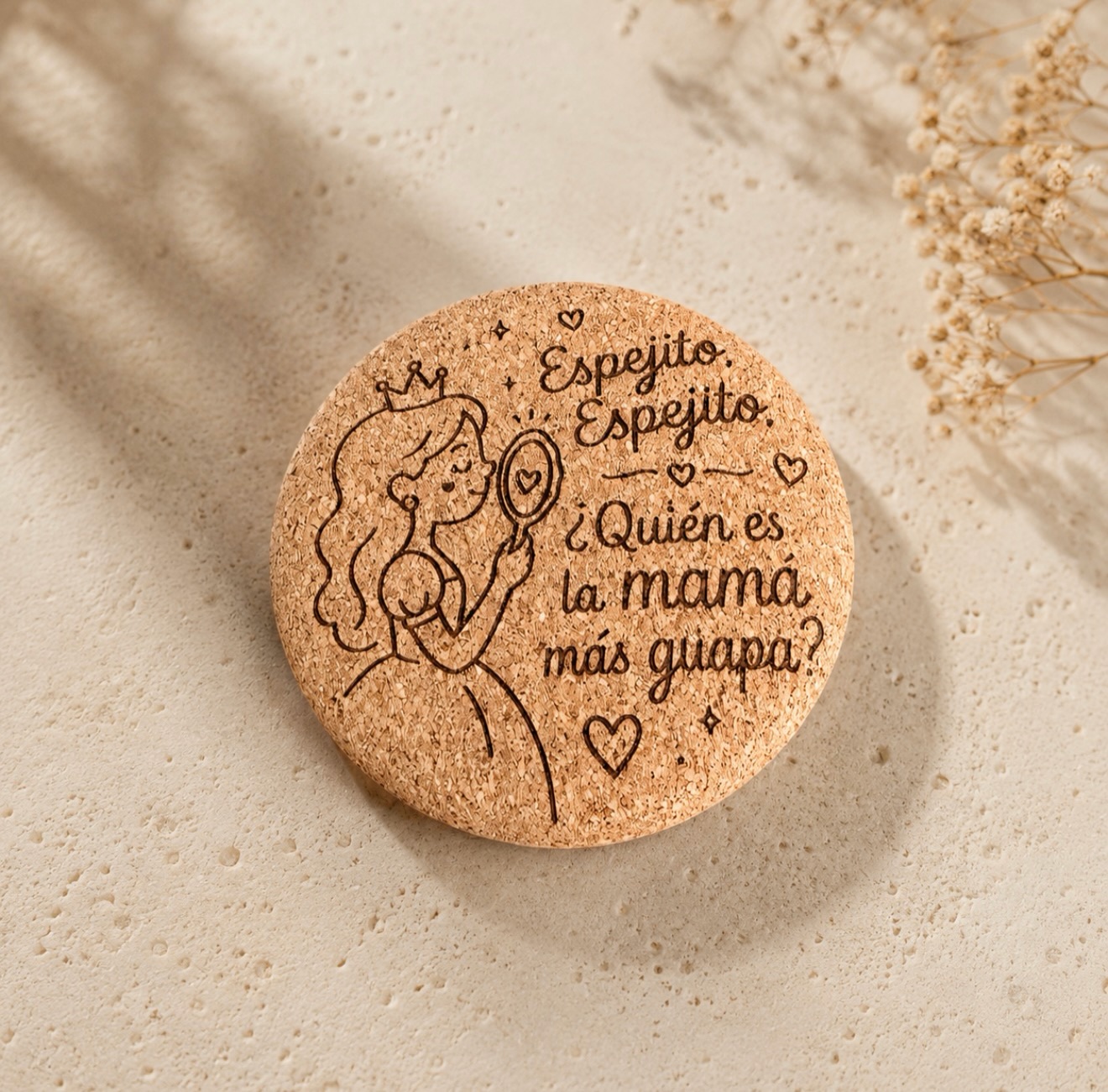 Posavasos de corcho grabado personalizados